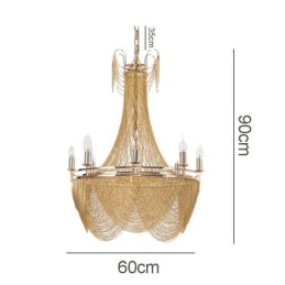 Hliníkové řetízkové svítidlo Creative Light Luxusní střapec Dekorativní světle zlatá stříbrná