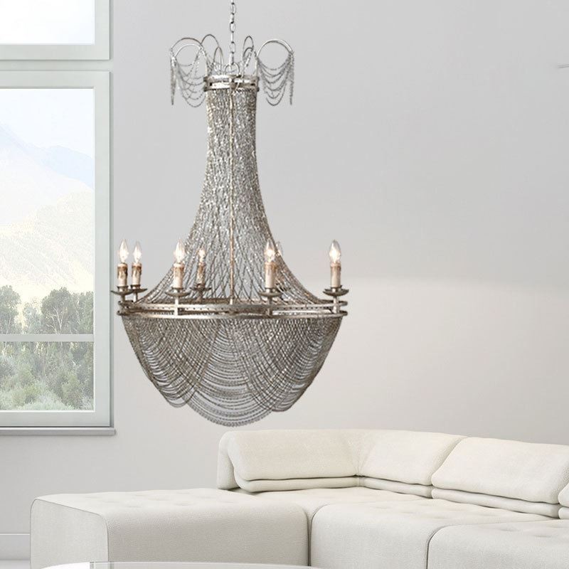 Hliníkové řetízkové svítidlo Creative Light Luxusní střapec Dekorativní světle zlatá stříbrná