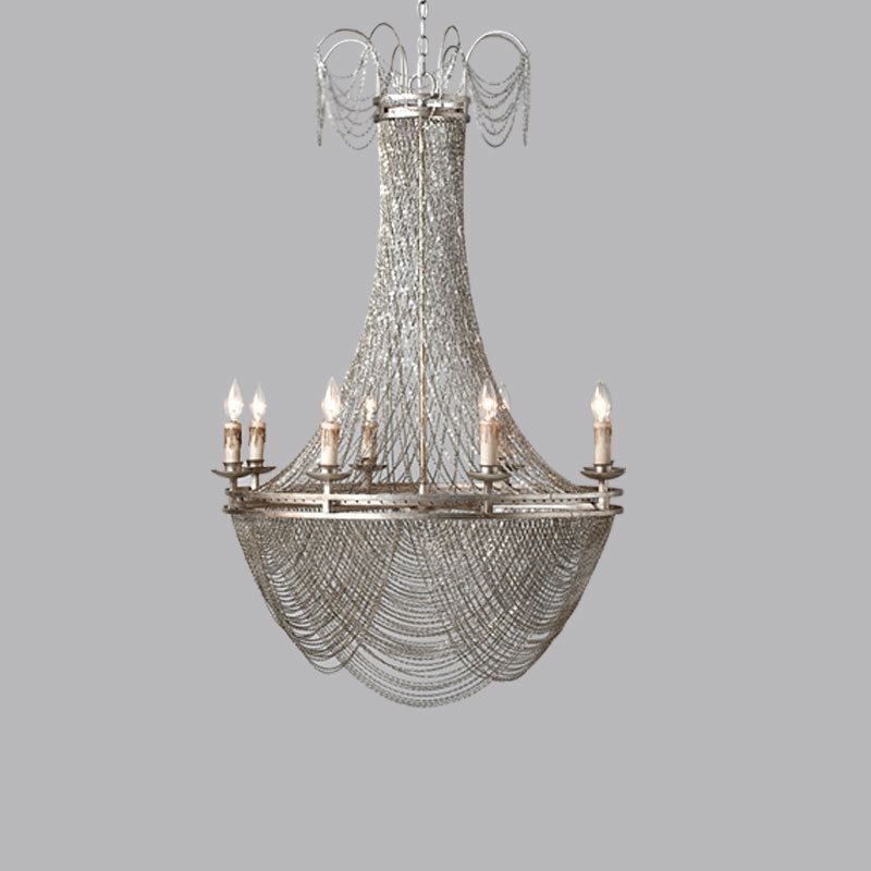 Hliníkové řetízkové svítidlo Creative Light Luxusní střapec Dekorativní světle zlatá stříbrná