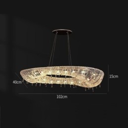 Křišťálové závěsné svítidlo Moderní luxusní oválné stropní svítidlo