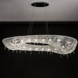 Křišťálové závěsné svítidlo Moderní luxusní oválné stropní svítidlo