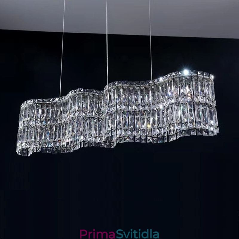 Dlouhé křišťálové závěsné svítidlo Luxusní dekorace stropní svítidlo