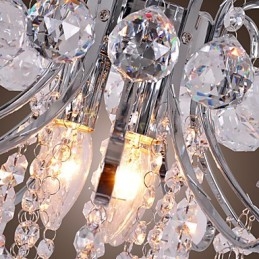 Moderní současný křišťálový galvanizovaný kovový lustr ve stylu Mini