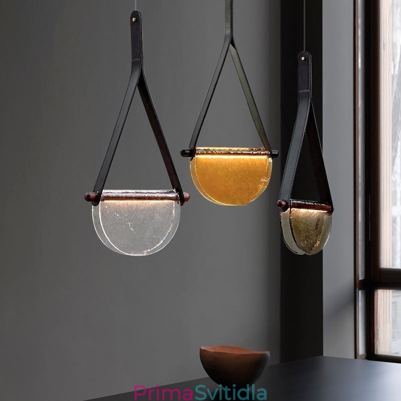 Závěsné svítidlo Moderní minimalistické páskové skleněné stropní svítidlo