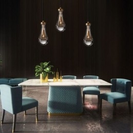 Závěsné svítidlo Water Drop Moderní minimalistické měděné umělecké stropní svítidlo