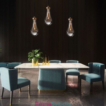 Závěsné svítidlo Water Drop Moderní minimalistické měděné umělecké stropní svítidlo Závěsné svítidlo Water Drop Moderní minimalistické měděné umělecké stropní svítidlo