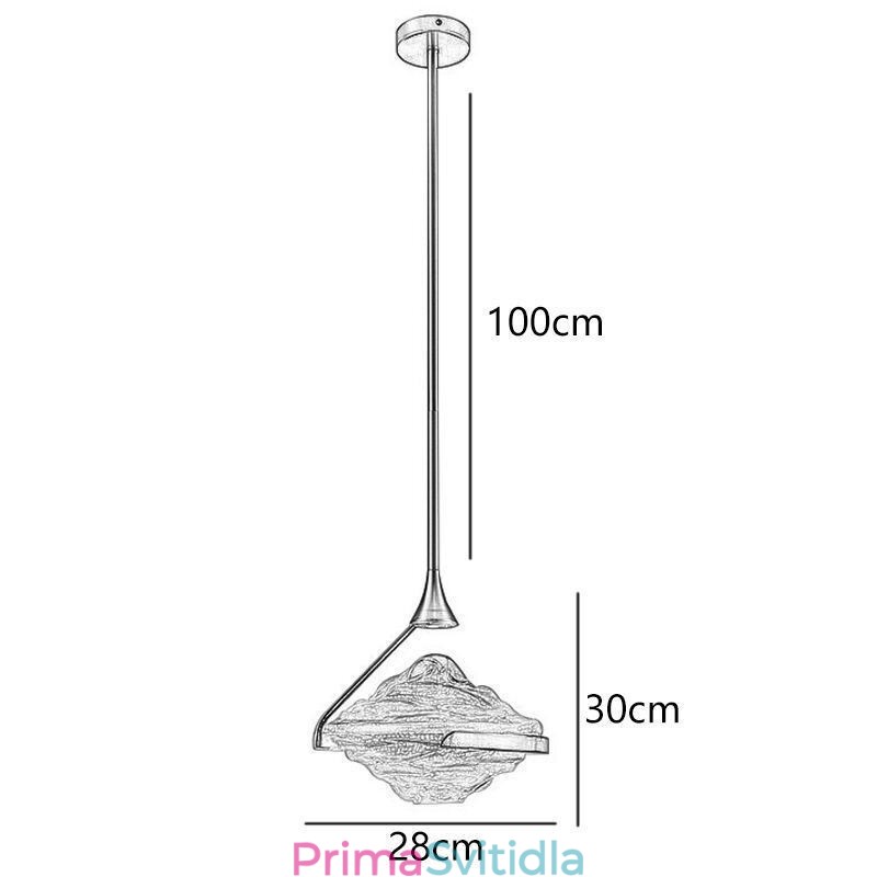 Závěsné svítidlo Moderní minimalistické kované stropní svítidlo z lávového skla