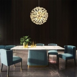 Stropní světlo Moderní minimalistické galvanické železné závěsné svítidlo Sun Flower