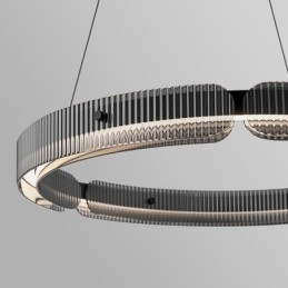 Kruhové závěsné svítidlo 60 80CM skleněné stropní svítidlo plynule stmívatelné s dálkovým ovládáním