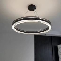 Kruhové závěsné svítidlo 60 80CM skleněné stropní svítidlo plynule stmívatelné s dálkovým ovládáním