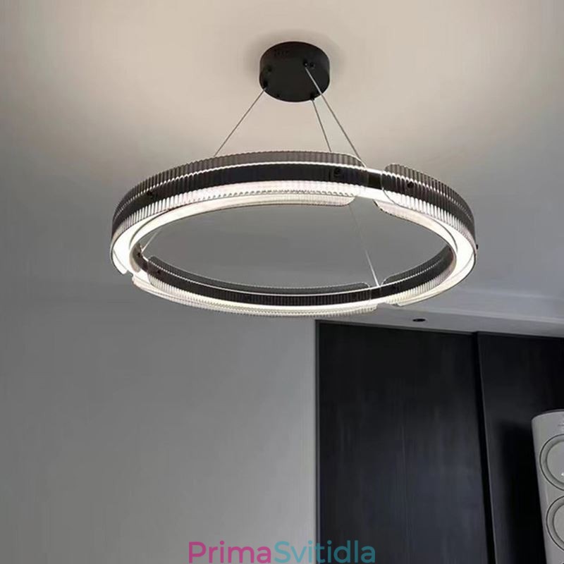 Kruhové závěsné svítidlo 60 80CM skleněné stropní svítidlo plynule stmívatelné s dálkovým ovládáním