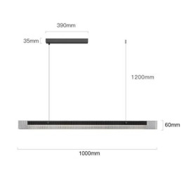 Závěsné svítidlo 100CM skleněné stropní svítidlo plynule stmívatelné s dálkovým ovládáním