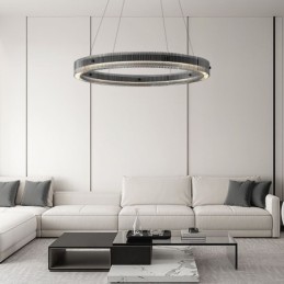 Skleněné závěsné svítidlo 60 80CM kruhové stropní svítidlo plynule stmívatelné s dálkovým ovládáním