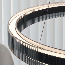 Skleněné závěsné svítidlo 60 80CM kruhové stropní svítidlo plynule stmívatelné s dálkovým ovládáním