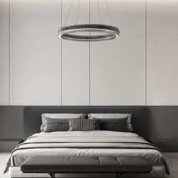 Skleněné závěsné svítidlo 60 80CM kruhové stropní svítidlo plynule stmívatelné s dálkovým ovládáním