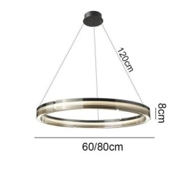 Závěsné svítidlo 60 80CM kruhové skleněné stropní svítidlo Trichromatické stmívání
