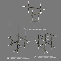 Spojovací závěsné svítidlo Teplé bílé kreativní stropní svítidlo Kombinovaná lampa pro kutily