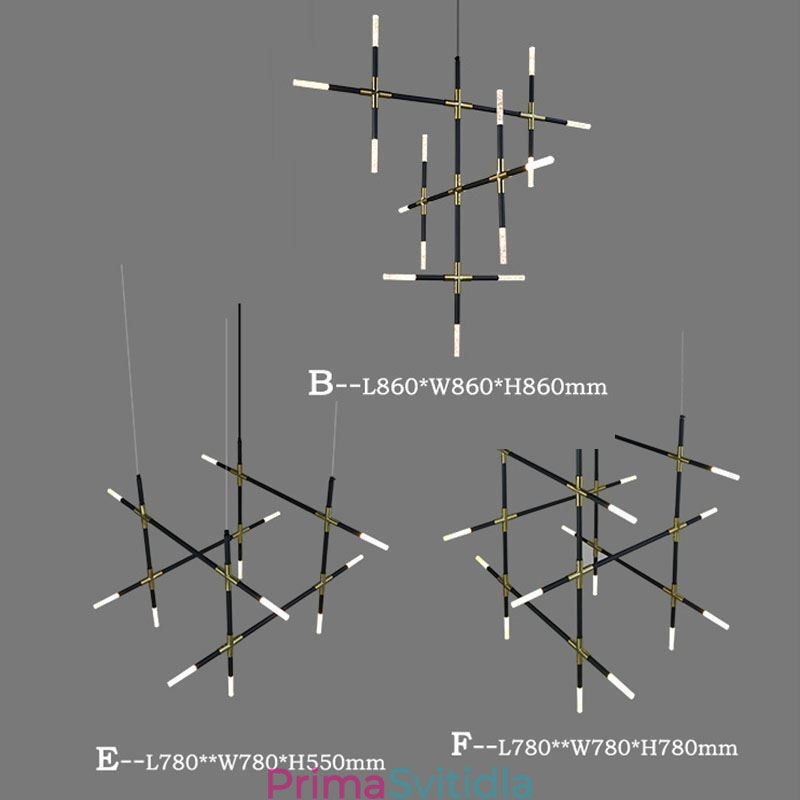 Spojovací závěsné svítidlo Teplé bílé kreativní stropní svítidlo Kombinovaná lampa pro kutily