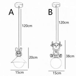 Závěsné svítidlo Moderní minimalistické Stropní svítidlo z tepaného železa králík z teletiny