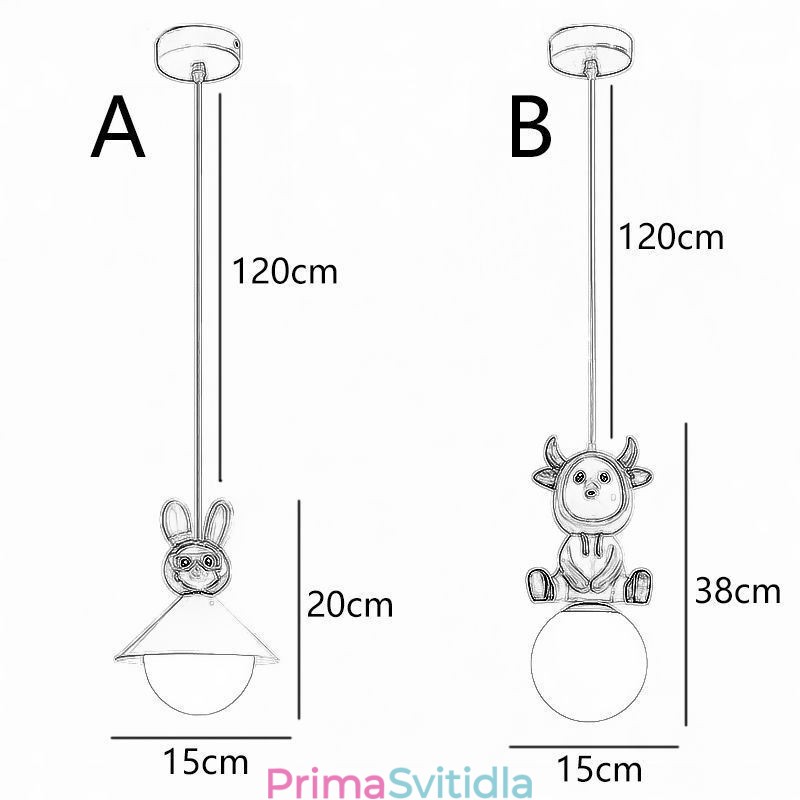 Závěsné svítidlo Moderní minimalistické Stropní svítidlo z tepaného železa králík z teletiny