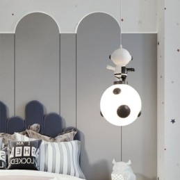 Minimalistické závěsné světlo z tepaného železa Moon Landing Small Stropní světlo