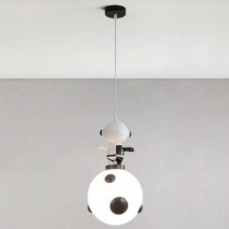 Minimalistické závěsné světlo z tepaného železa Moon Landing Small Stropní světlo