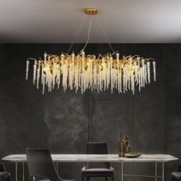 Skleněný lustr Nordic Pendant Light Golden Branch G9