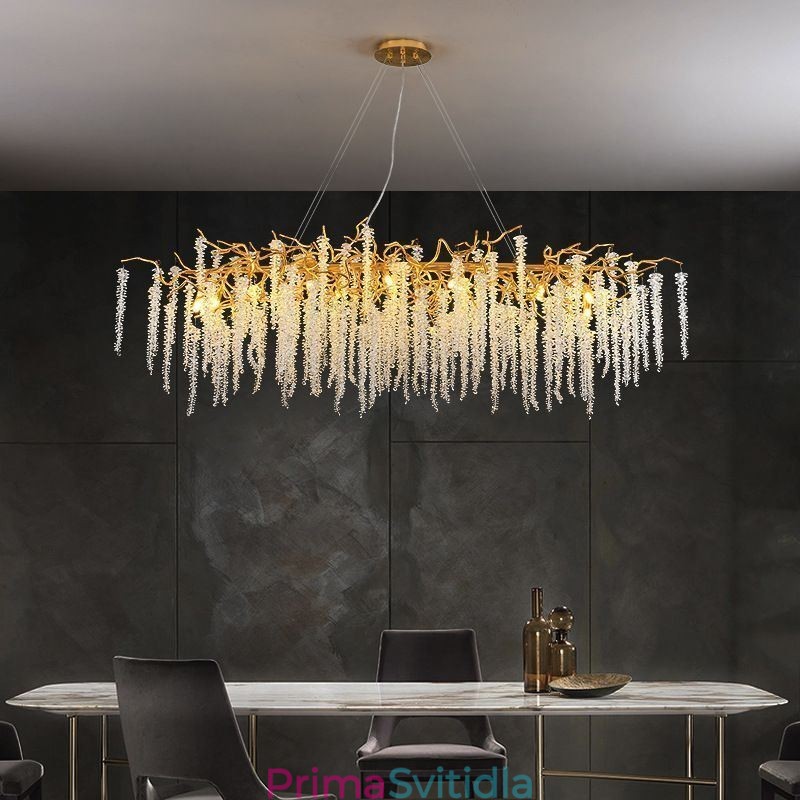 Skleněný lustr Nordic Pendant Light Golden Branch G9