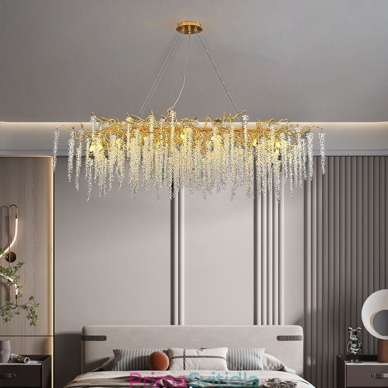 Skleněný lustr Nordic Pendant Light Golden Branch G9