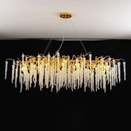 Skleněný lustr Nordic Pendant Light Golden Branch G9