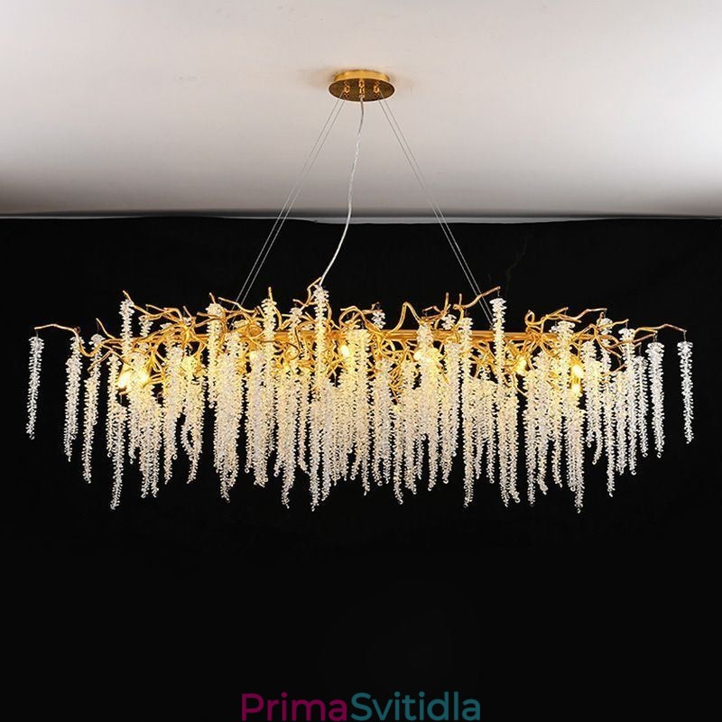 Skleněný lustr Nordic Pendant Light Golden Branch G9