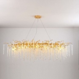 Skleněný lustr Nordic Pendant Light Golden Branch G9