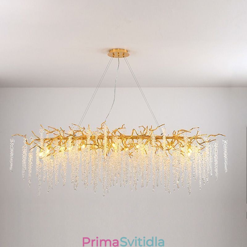 Skleněný lustr Nordic Pendant Light Golden Branch G9