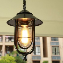 American Retro Outdoor Light Waterproof Birdcage Tvar Přívěsek Light Garden