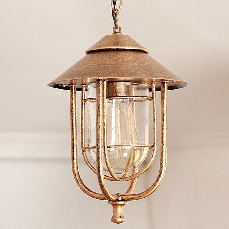 American Retro Outdoor Light Waterproof Birdcage Tvar Přívěsek Light Garden
