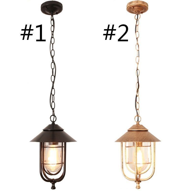 American Retro Outdoor Light Waterproof Birdcage Tvar Přívěsek Light Garden
