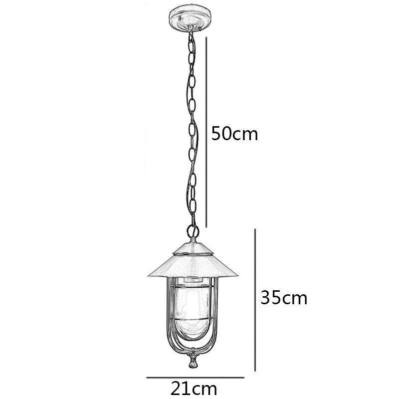 American Retro Outdoor Light Waterproof Birdcage Tvar Přívěsek Light Garden