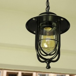 American Retro Outdoor Light Waterproof Birdcage Tvar Přívěsek Light Garden
