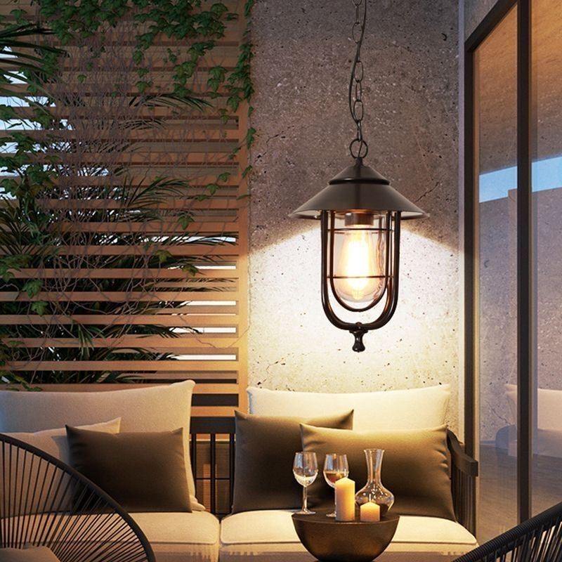 American Retro Outdoor Light Waterproof Birdcage Tvar Přívěsek Light Garden