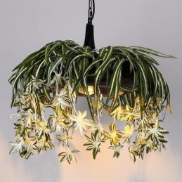 Domácí závěsná lampa Průmyslový styl Umělý rostlinný zdobený lustr