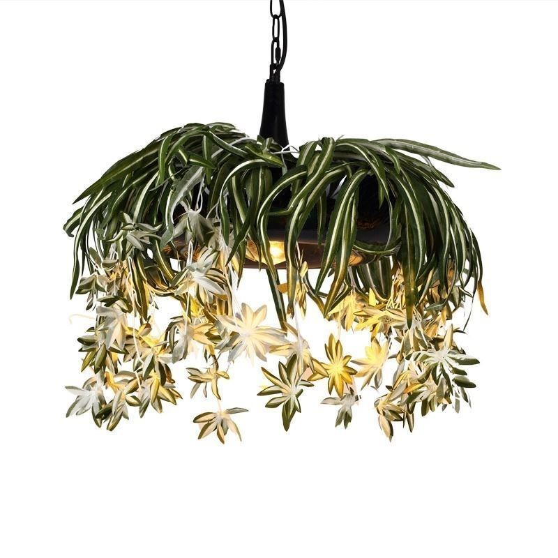 Domácí závěsná lampa Průmyslový styl Umělý rostlinný zdobený lustr