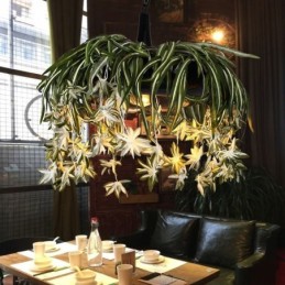 Domácí závěsná lampa Průmyslový styl Umělý rostlinný zdobený lustr