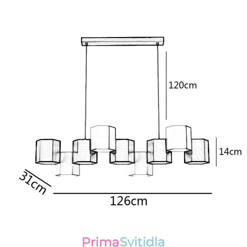 Moderní šestihranné závěsné svítidlo kreativní kombinované závěsné svítidlo