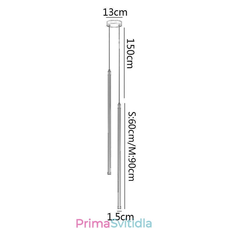 Závěsné světlo Nordic Long Tube Visící Lamp Island