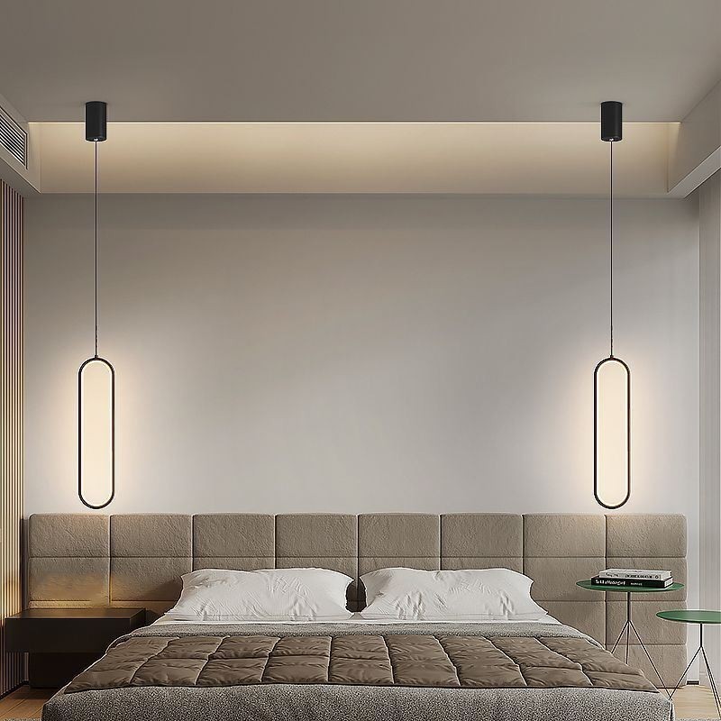 Moderní závěsné světlo Minimalistické oválné závěsné osvětlení