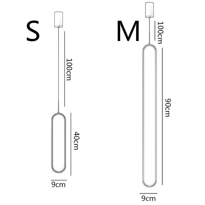 Moderní závěsné světlo Minimalistické oválné závěsné osvětlení