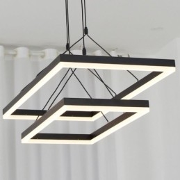Moderní rámový závěsný lehký akrylový černý lustr