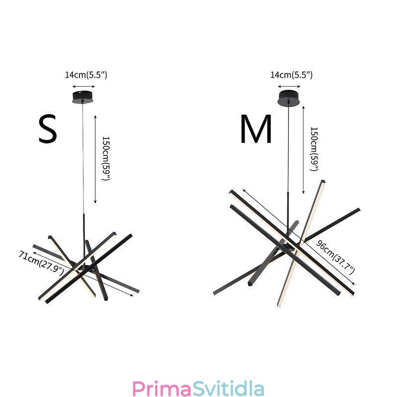 Moderní závěsné svítidlo stmívatelné černé páskové stropní svítidlo