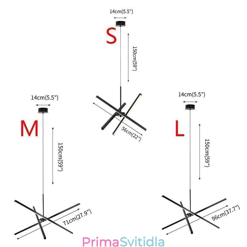 Moderní závěsné svítidlo se stmívatelným černým pruhem