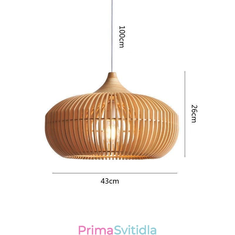 Přívěsek s dřevěným rámem Lustr ve tvaru dýně